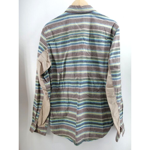 PRPS Goods & Co Striped Multicolor Flannel Button Up Shirt Size XL - Picture 8 of 8